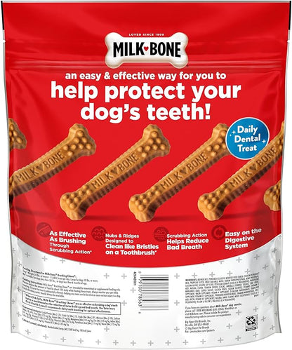 Milk-Bone Original Brushing Chews 25 Large Daily Dental Dog Treats Scrubbing Action Helps Clean Teeth