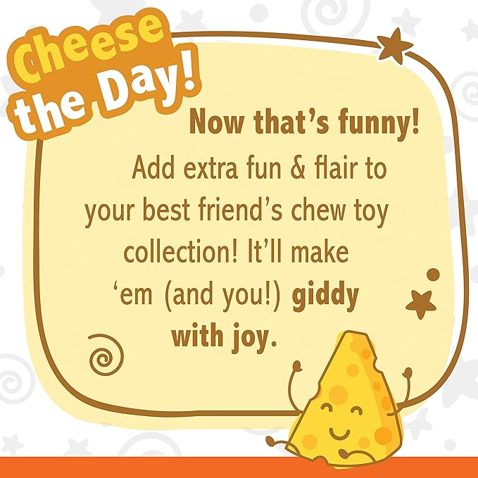 Nylabone Power Chew Cheese Dog Chew Toy - Fun & Cute Dog Toys for Aggressive Chewers - Durable Dog Toys - Medium/Wolf (1 Count)