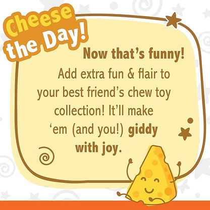 Nylabone Power Chew Cheese Dog Chew Toy - Fun & Cute Dog Toys for Aggressive Chewers - Durable Dog Toys - Medium/Wolf (1 Count)