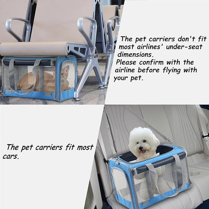 Large Cat Carriers Dog Soft Sided Carriers Cat Soft Sided Carriers Cat Carriers Dog Carriers Airline Approved Kitten Carrier Reptile Carriers Squirrel Carriers Guinea Pig Carrier(Large_Blue)