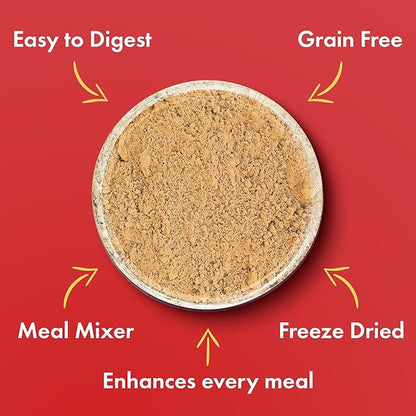 Visionary Pet Foods Gourmet Freeze Dried - Meal Mixer, Dry Food Topper, High in Protein, Low Carb and Grain Free, Healthy Snack for Dogs, Beef Flavor 6oz. Jar