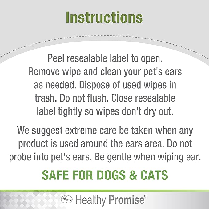 Four Paws Healthy Promise Pet Ear Wipes 35 Count