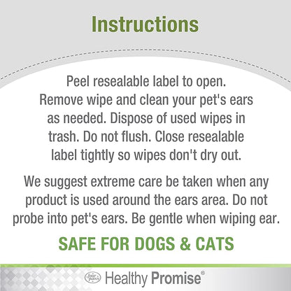 Four Paws Healthy Promise Pet Ear Wipes 35 Count