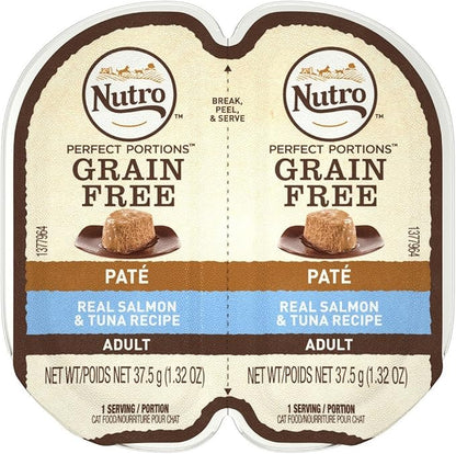 Nutro 50411520 24Ea/2.65Oz Grain Free Perfect Portions Soft Loaf Salmon & Tuna Recipe Cat Food, One Size