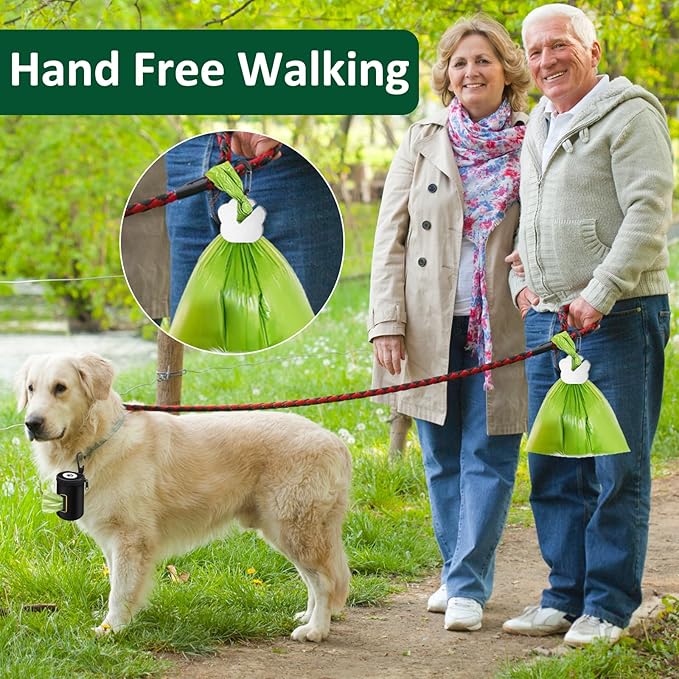 RASSE Dog Poop Bags Dispenser - Dog Poop Bags Holder for Leash Attachment - Zipper Pouch with Carabiner Clip, 1680D Nylon Oxford Waste Bag Dispenser & Handfree Holder Metal