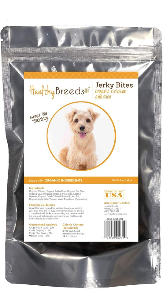 Healthy Breeds Norfolk Terrier Jerky Bites Chicken & Rice Recipe Dog Treats 5 oz