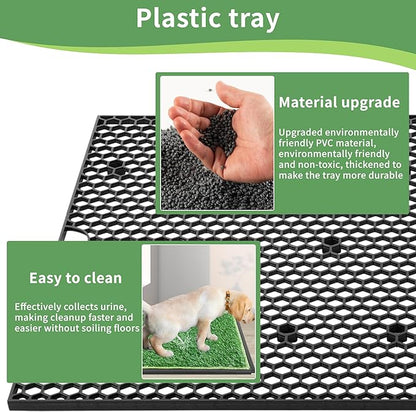 Grass Pad for Dogs,17”x25” Dog Grass Pad with Tray,Indoor&Outdoor Dog Potty Tray,Perfect Training Pet Portable Potty,Washable Puppy Pee Pad for Puppy Training Apartment,Balcony and Apartment Use