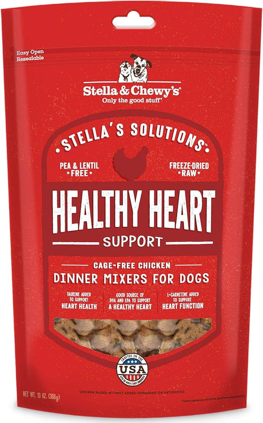 Stella & Chewy's – Stella’s Solutions Healthy Heart Support – Cage-Free Chicken Dinner Morsels – Freeze-Dried Raw, Protein Rich, Grain Free Dog Food – 13 oz Bag