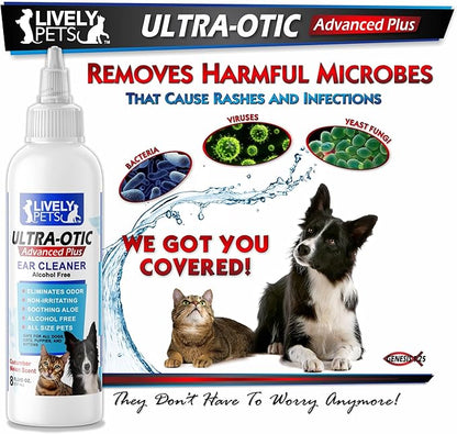 Ulta-Otic Advanced Plus Dog Ear Infection Treatment for Redness, Inflammation, and Itchiness - Vet Strength and Recommended 8 fl oz