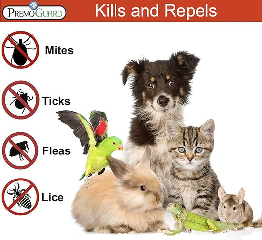 Pet Protector by Premo Guard – 100% Effective Mite, Flea, Tick, & Mosquito Spray for Dogs, Cats, and Pets – Best Natural Protection for Control, Prevention, & Treatment – 32 oz