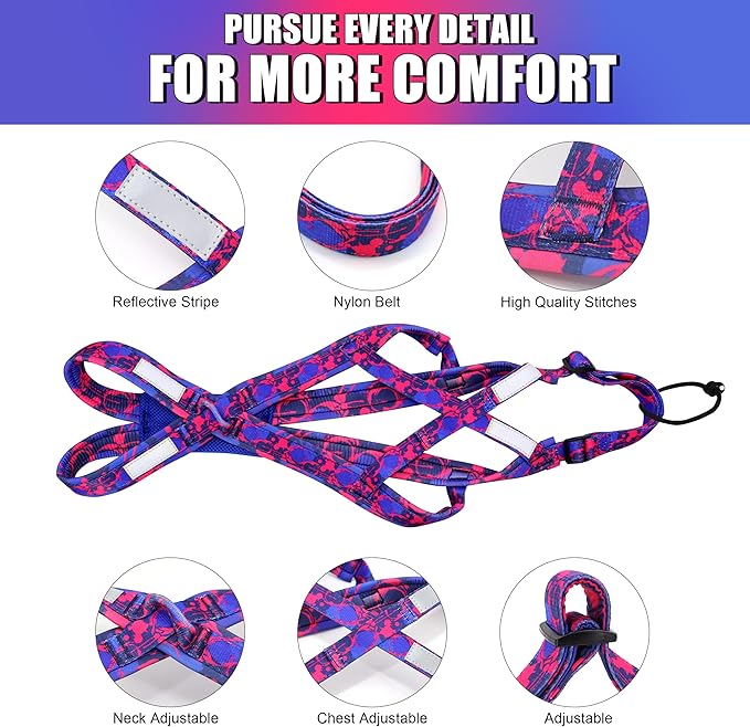 PET ARTIST Dog Weight Pulling Harness,Speed Training,Work Out Dog Sled Harness for Medium,Large Dogs,PINK,XL