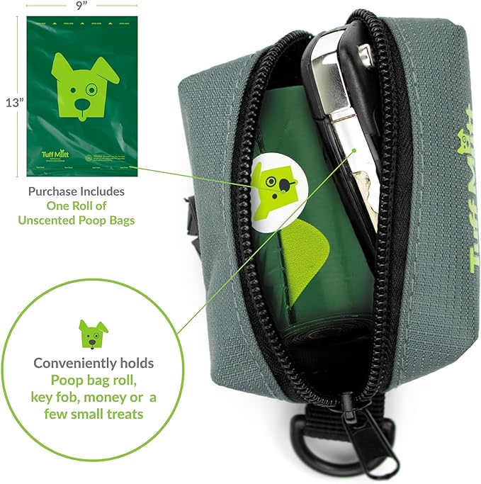 Dog Poop Bag Holder for Leash, Accessory For All Leashes, Lightweight Doggie Poop Bag Dispenser Allows For Easy Access To Pet Waste Bags, Includes Doggy Bags for Poop Holders