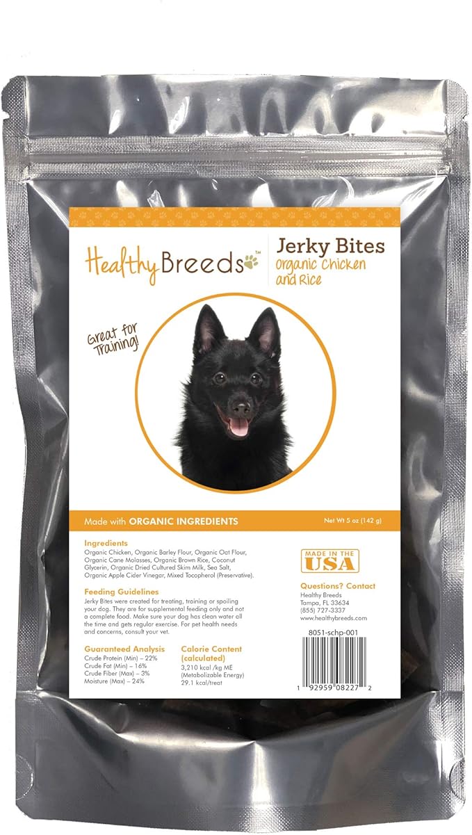 Healthy Breeds Schipperke Jerky Bites Chicken & Rice Recipe Dog Treats 5 oz