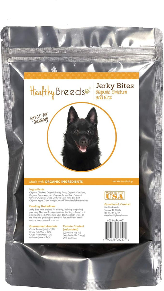 Healthy Breeds Schipperke Jerky Bites Chicken & Rice Recipe Dog Treats 5 oz