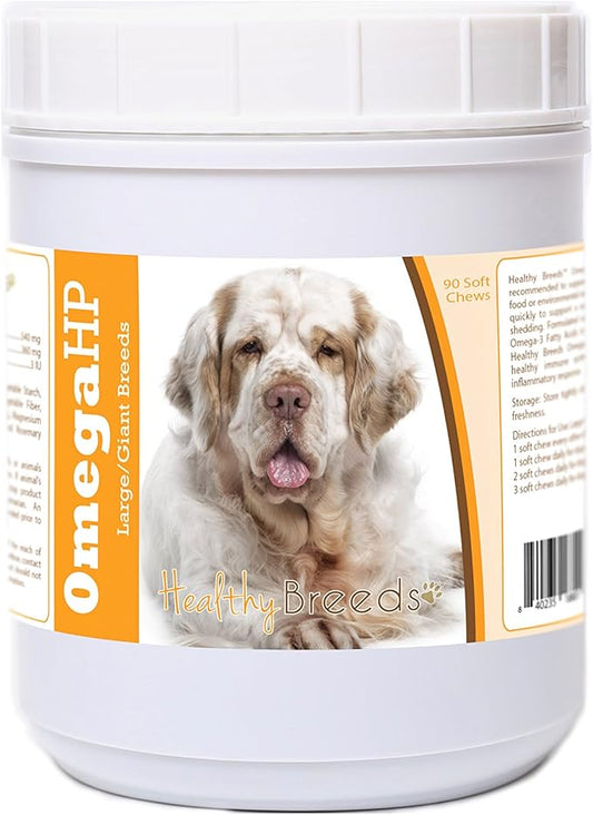 Healthy Breeds Clumber Spaniel Omega HP Fatty Acid Skin and Coat Support Soft Chews 90 Count