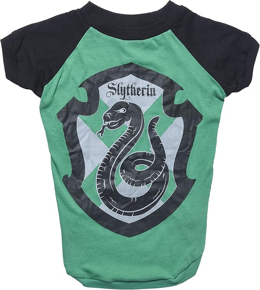 Harry Potter Slytherin Pet T-Shirt in Size Extra Small | XS Dog T-Shirt, Harry Potter Dog Shirt | Harry Potter Dog Apparel & Accessories for Hogwarts Houses, Slytherin, (FF18876) Green
