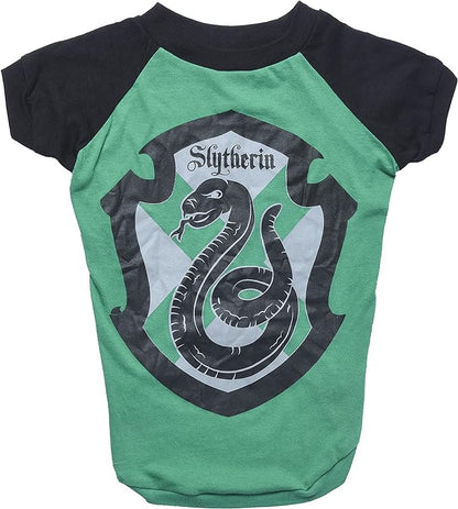 Harry Potter Slytherin Pet T-Shirt in Size Large | L Dog T-Shirt, Harry Potter Dog Shirt | Harry Potter Dog Apparel & Accessories for Hogwarts Houses, Slytherin, (FF19297),Green