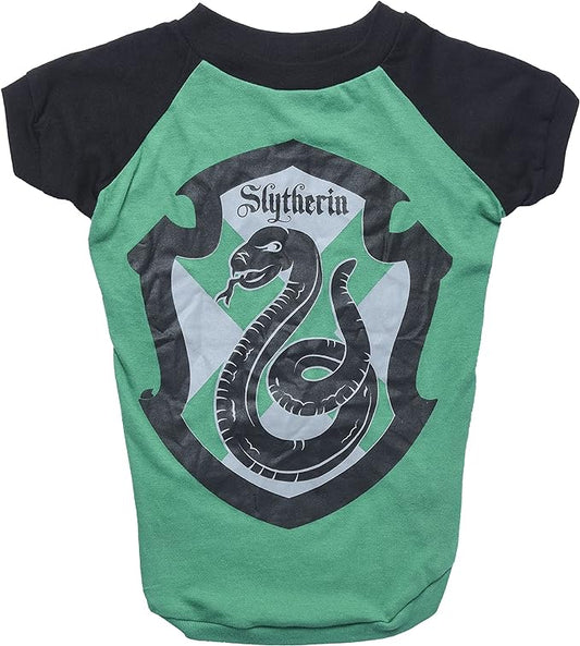 Harry Potter Slytherin Pet T-Shirt in Size Large | L Dog T-Shirt, Harry Potter Dog Shirt | Harry Potter Dog Apparel & Accessories for Hogwarts Houses, Slytherin, (FF19297),Green