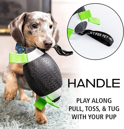 Hyper Pet Grab Tabs Dog Toys - Interactive Dog Toys for Fetch, Tug, Retrieving & Water Play - 5.5" Football, for All Breeds