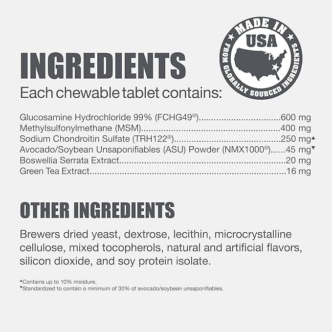 Nutramax Dasuquin with MSM Joint Health Supplement for Small to Medium Dogs - With Glucosamine, MSM, Chondroitin, ASU, Boswellia Serrata Extract, and Green Tea Extract, 84 Chewable Tablets(Pack of 1)