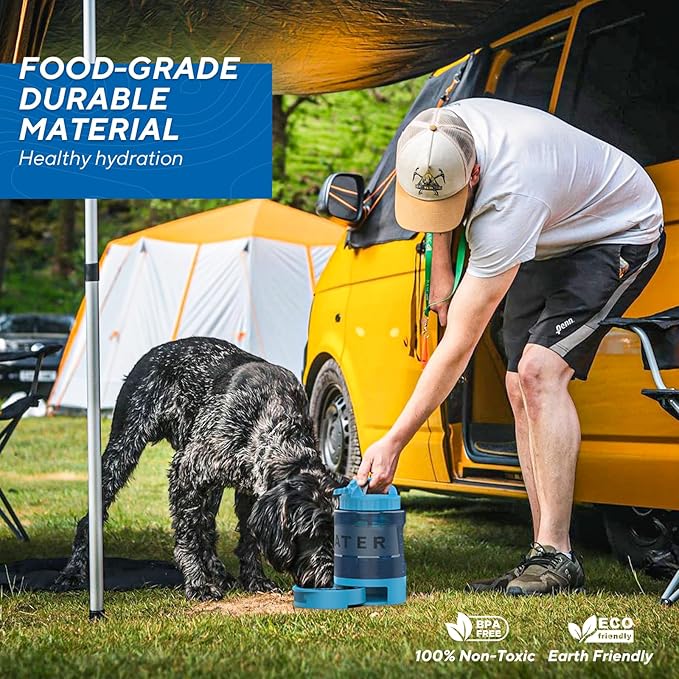 Dog Water Bowl Dispenser, Travel Dog Bowls for Camping Dog Park Hiking, 77OZ Dog Water Dispenser with Pull-Out Travel Water Bowls for Dogs,Dog Travel Water Bowl Dispenser Pet Dog Water Bottle,BPA Free