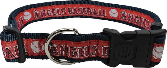 MLB Los Angeles Angels Licensed PET COLLAR- Heavy-Duty, Strong, and Durable Dog Collar. Available in 29 Baseball Teams and 4 Sizes