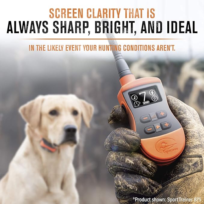 SportDOG Brand SportTrainer Dog Training Collars - 500 Yard Range - Bright, Easy to Read OLED Screen - Waterproof, Rechargeable Remote Trainer with Tone, Vibration, and Static - 2 Dog Expandable