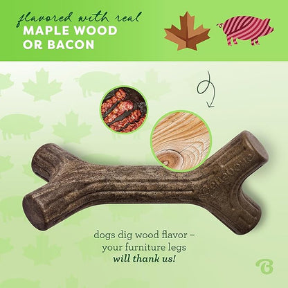 Benebone Maplestick Durable Dog Chew Toy for Aggressive Chewers, Real Maplewood, Made in USA, Giant