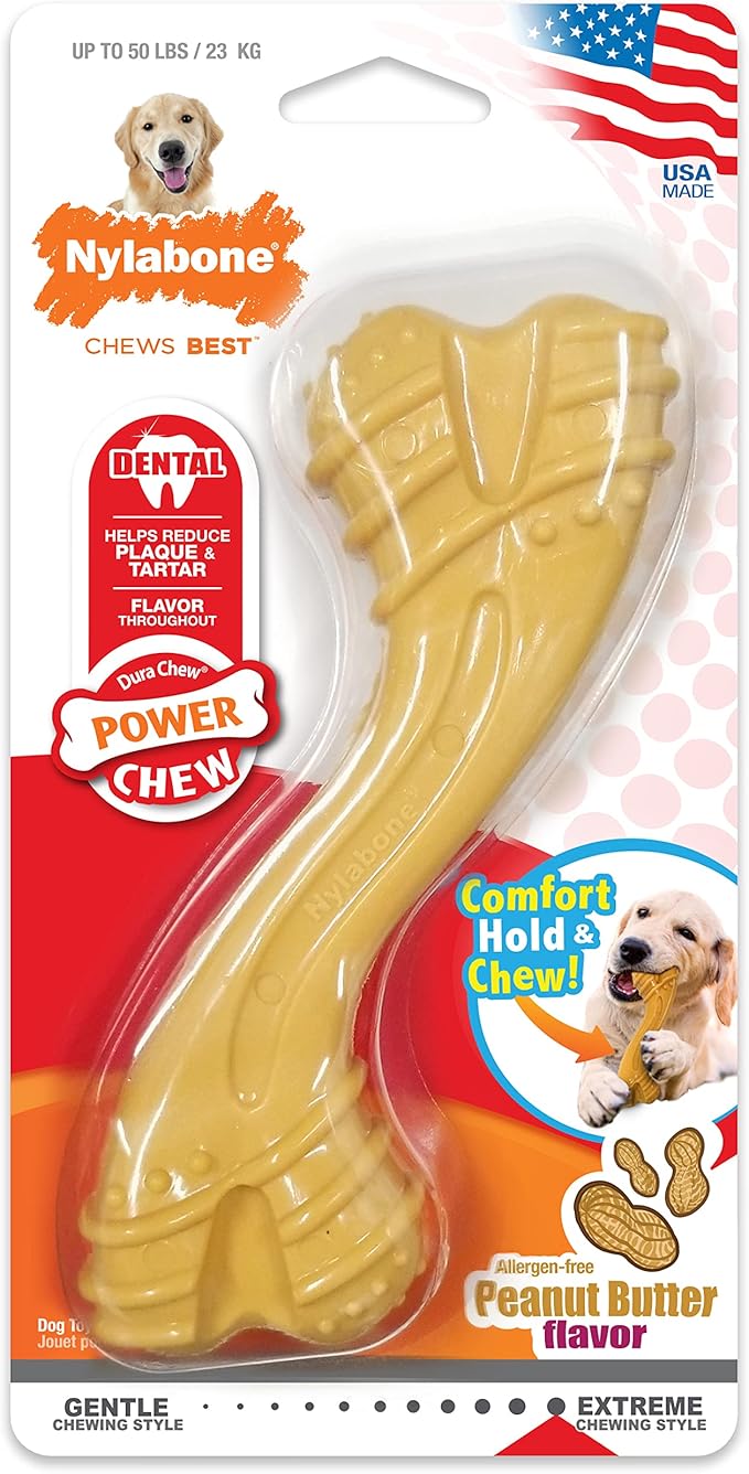 Nylabone Power Chew Curvy Dental Chew Toy for Dogs Large - Up to 50 lbs.