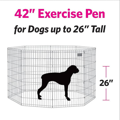 MidWest Homes for Pets Foldable Metal Dog Exercise Pen / Pet Playpen, 24'W x 42'H