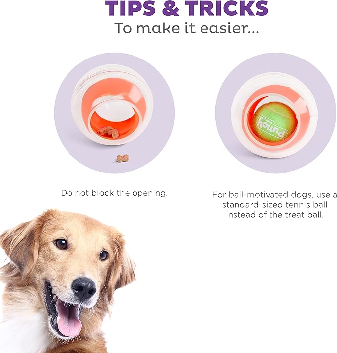 Outward Hound Nina Ottosson Topsy Treat Ball Dog Puzzle Interactive Treat Puzzle Dog Enrichment Dog Toy, Level 1 Beginner, Orange