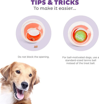 Outward Hound Nina Ottosson Topsy Treat Ball Dog Puzzle Interactive Treat Puzzle Dog Enrichment Dog Toy, Level 1 Beginner, Orange
