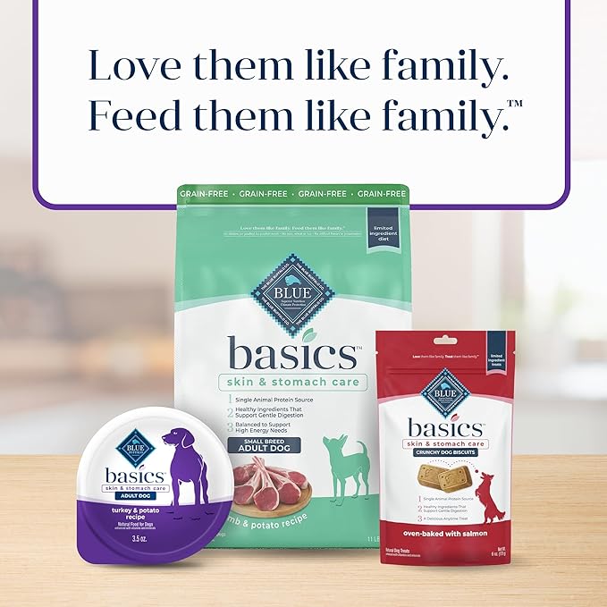 Blue Buffalo Basics Grain-Free Wet Dog Food for Small Breed Adult Dogs, Limited Ingredient Diet, Turkey Recipe, 3.5-oz. Cup