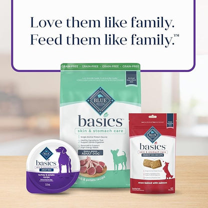 Blue Buffalo Basics Grain-Free Wet Dog Food for Small Breed Adult Dogs, Limited Ingredient Diet, Turkey Recipe, 3.5-oz. Cup