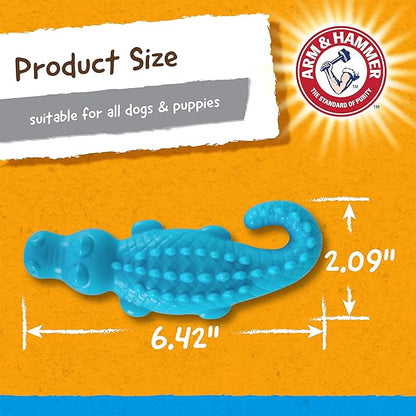 Arm & Hammer for Pets Nubbies Dental Toys Gator Dental Chew Toy for Dogs | Best Dog Chew Toy for Moderate Chewers | Reduces Plaque & Tartar Buildup Without Brushing, Gator