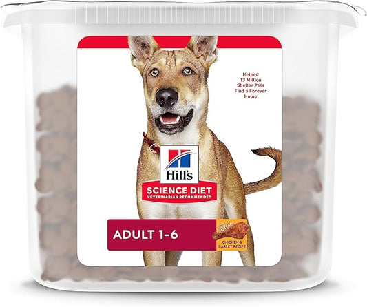Hill's Science Diet Adult 1-6, Adult 1-6 Premium Nutrition, Dry Dog Food, Chicken & Barley, 17 lb Tub