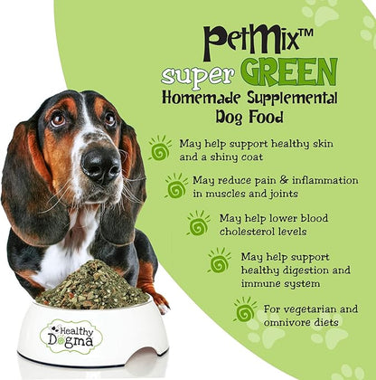 PetMix Vegetarian Dog Food for Allergies - Dehydrated, Grain Free, Raw, Homemade Dog Food (Super Greens, 2 lbs)