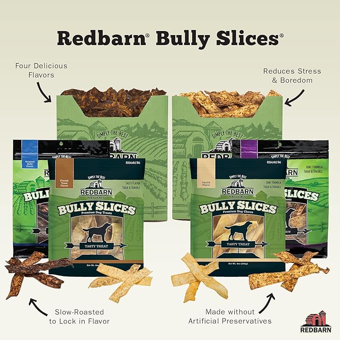 Redbarn Bully Slices for Dogs - Natural Dental Treats - Original Bully Flavor (6 lbs.)