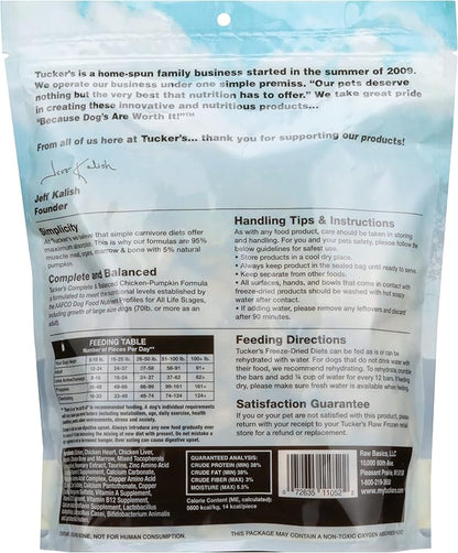 Tucker's Raw Frozen Freeze Dried Raw Dog Food, Chicken & Pumpkin Formula 14oz