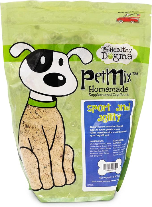 Healthy Dogma - PetMix Dehydrated Dog Food for Allergies, Joint Support & Mobility - Grain Free, Raw, Homemade Dog Food (Sport & Agility, 2 lbs)