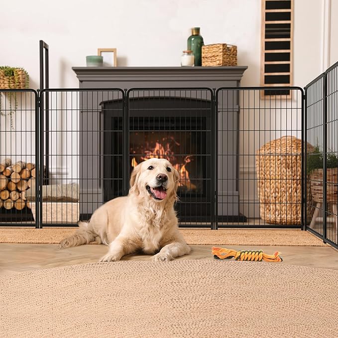 FXW Homeplus Dog Playpen Designed for Indoor Use, 45" Height for Large Dogs, Black│Patented