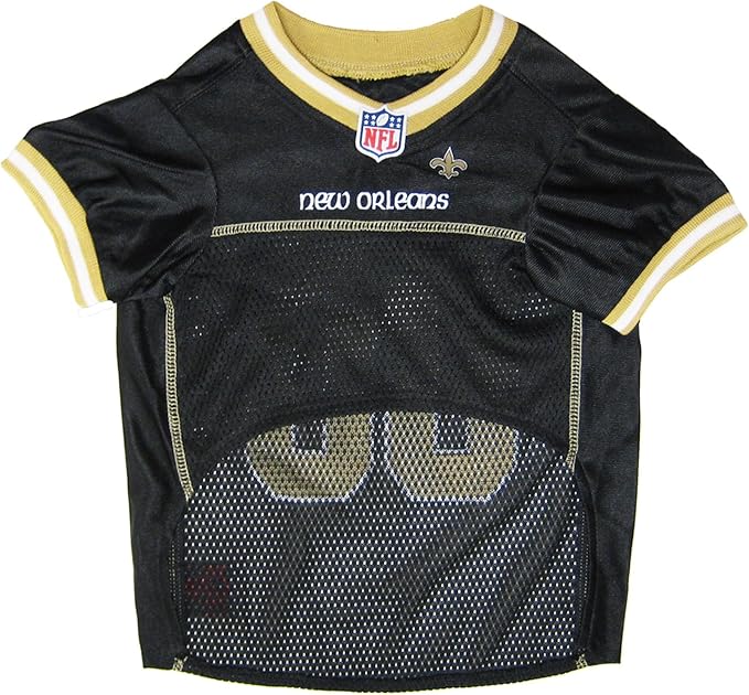NFL New Orleans Saints Dog Jersey, Size: Medium. Best Football Jersey Costume for Dogs & Cats. Licensed Jersey Shirt