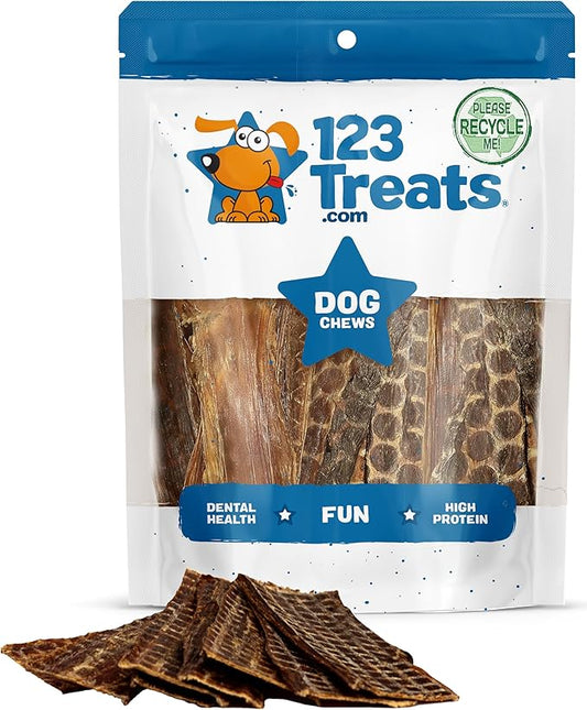Esophagus Dog Treats (6 Inches - 25 Count) 100% Natural gullet sticks for Dogs flat - Beef Jerky dog treats strips Free of Preservatives, Hormones & Antibiotics