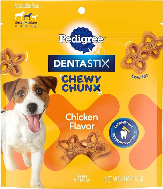 PEDIGREE DentaStix Chewy Chunx Dental Treats, Small/Medium Dog – 4 oz.