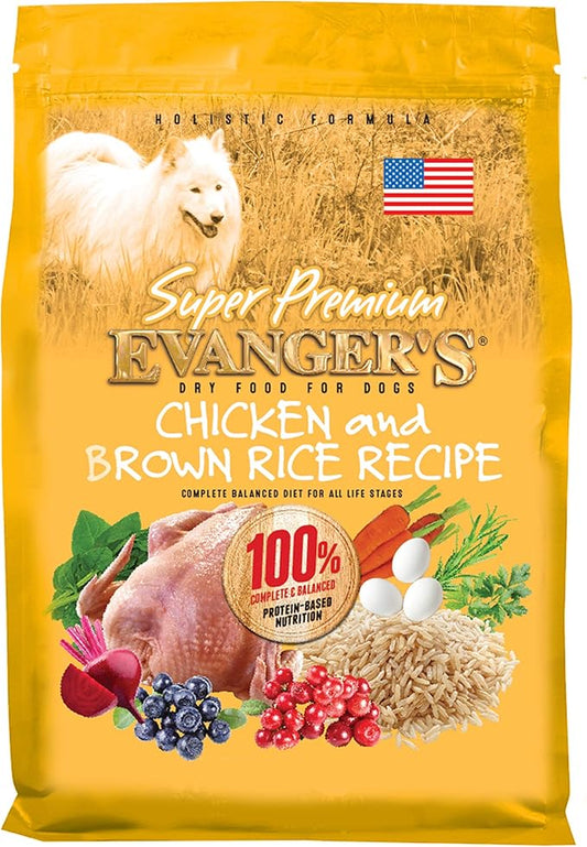 Evanger's Super Premium Chicken with Brown Rice Dry Dog Food (Pack of 2)