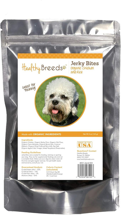 Healthy Breeds Dandie Dinmont Terrier Jerky Bites Chicken & Rice Recipe Dog Treats 5 oz