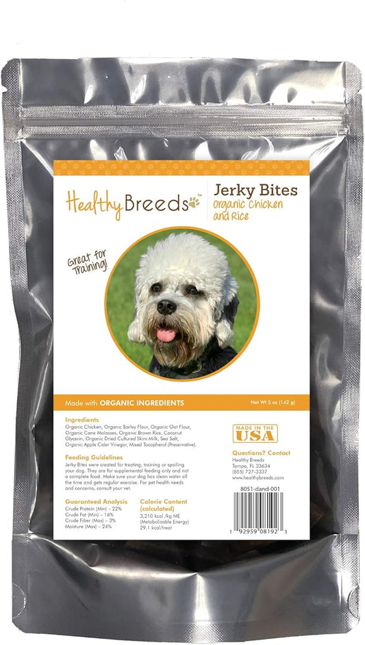 Healthy Breeds Dandie Dinmont Terrier Jerky Bites Chicken & Rice Recipe Dog Treats 5 oz
