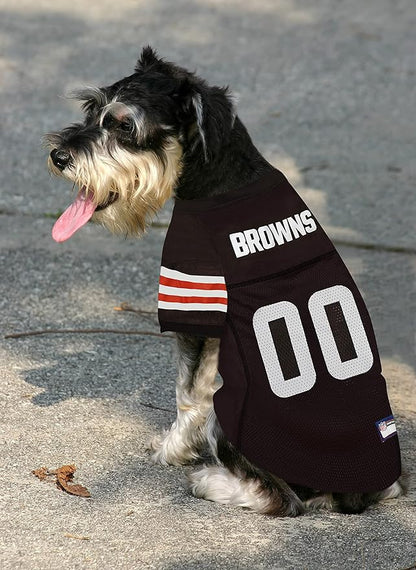 NFL Cleveland Browns Dog Jersey, Size: Large. Best Football Jersey Costume for Dogs & Cats. Licensed Jersey Shirt
