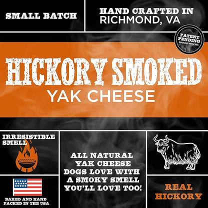 Premium Hickory Smoked 100% Natural Himalayan Yak Cheese for Dogs - No Additives, Lactose Free, Vegetarian Yak Bones for Dogs - Yak Cheese Himalayan Dog Chews Large, Long-Lasting Chews - Large 4 Pack
