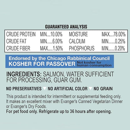 Evanger's Dog & Cat Food Grain Free Salmon for Dogs & Cats - 24, 6 oz Cans